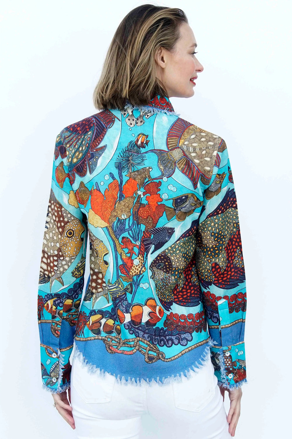 Dizzy-Lizzie Cape Cod Shirt With Aquarium Print