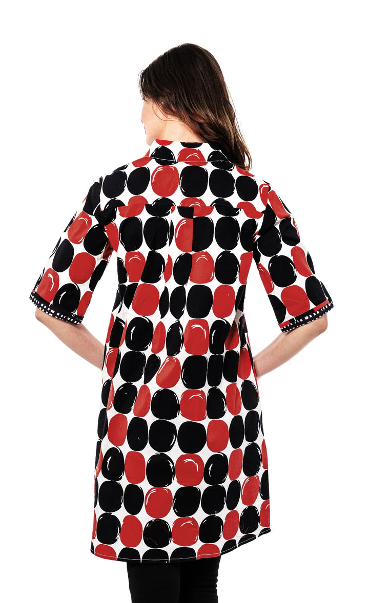Dizzy-Lizzie Monterey Dress - Red Black Big Dot available at Barbara Katz