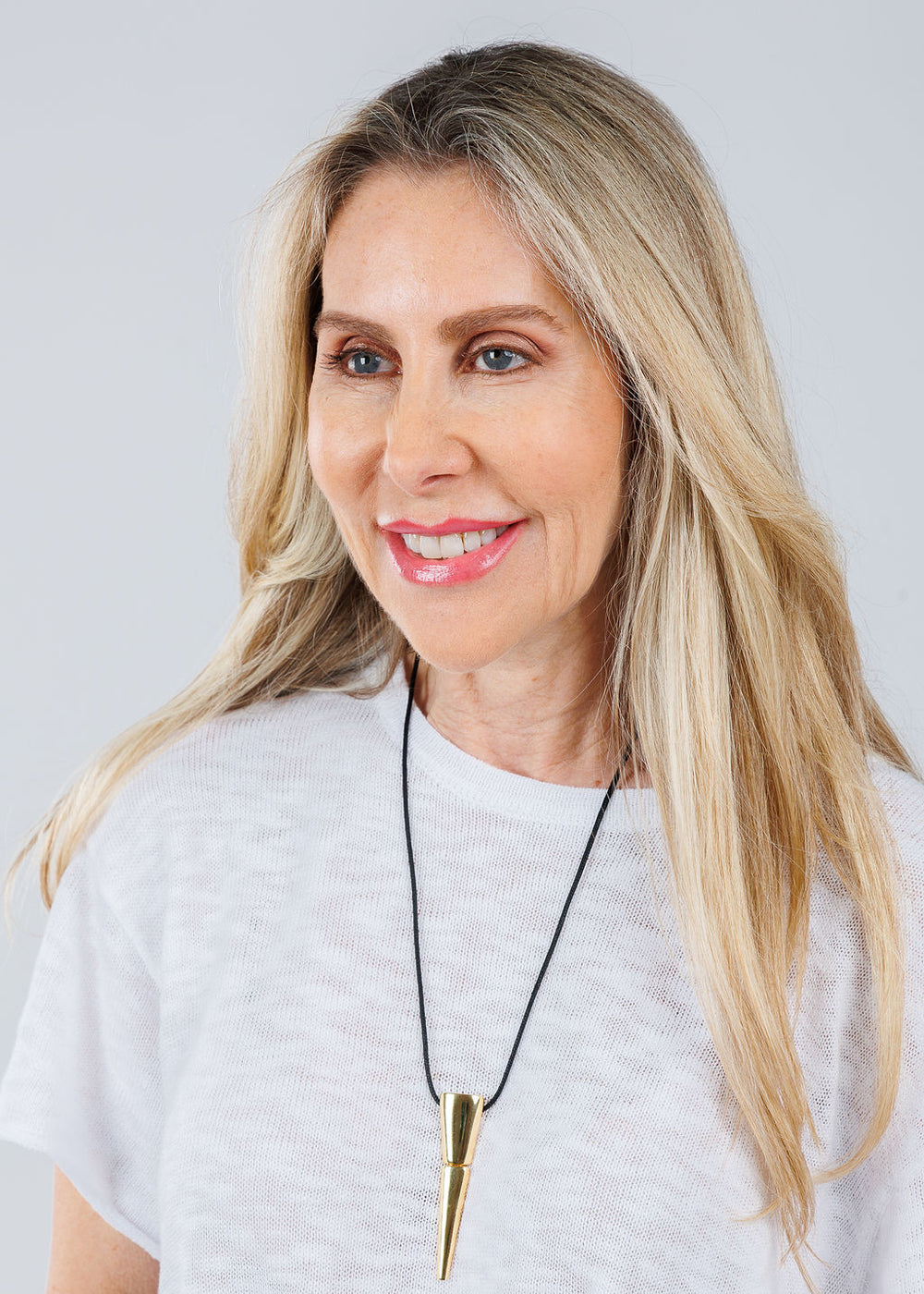 Ben Amun Rosal Cord Necklace With 2-Piece Dripped Triangle Pendant in Gold available at Barbara Katz