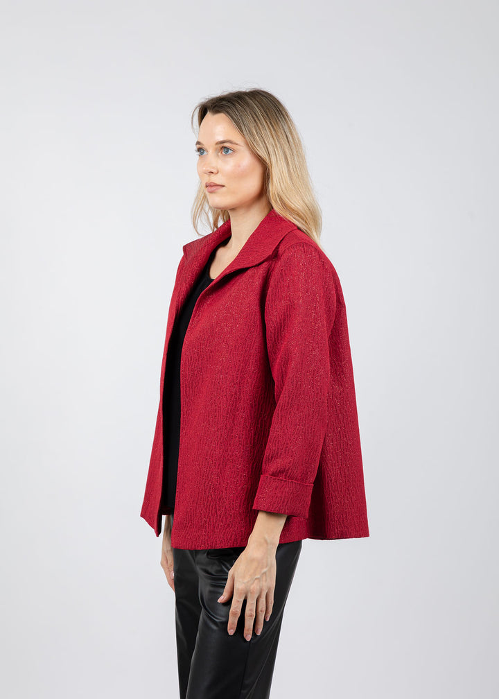Caroline Rose Celebration A-Line Jacket in Red available at Barbara Katz