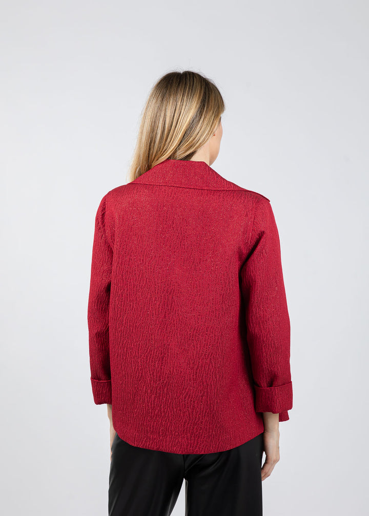 Caroline Rose Celebration A-Line Jacket in Red available at Barbara Katz