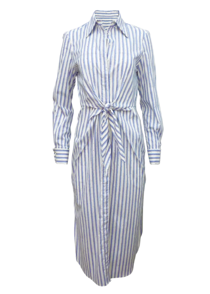 Diomi Amelia Cotton Dress - Stripe Sparkle available at Barbara Katz