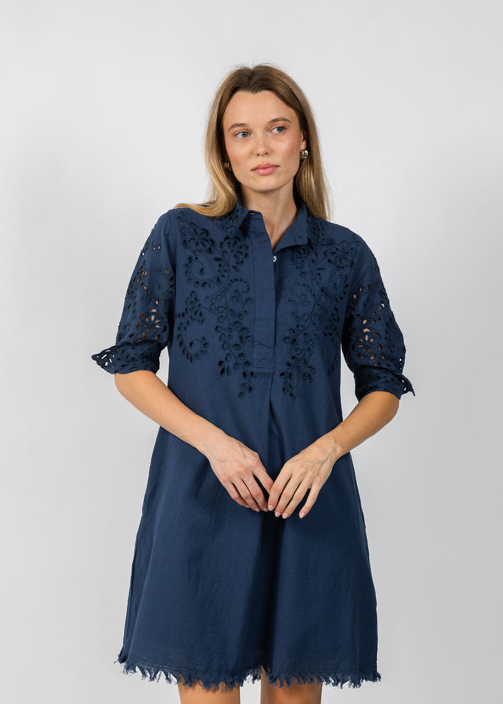 navy blue eyelet dress DIZZY-LIZZIE Eyelet Dress
