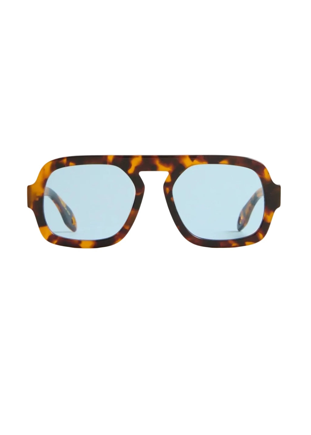 Elisa Johnson Jane Sunglasses - Brown Tortoise Blue Lens – Barbara