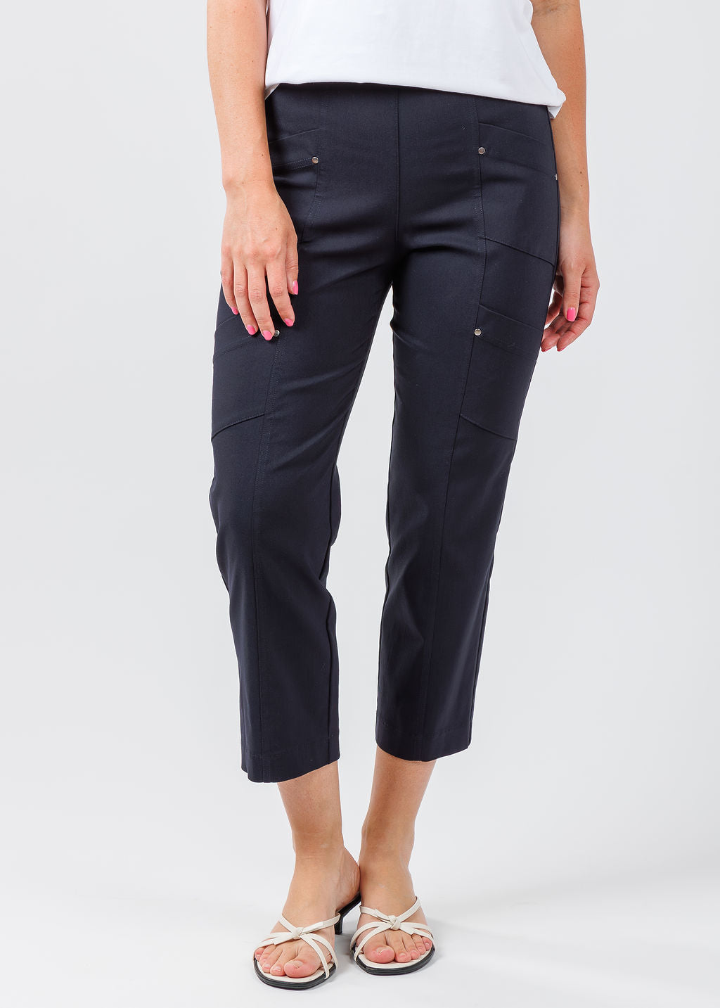 Elliott Lauren FW 25 Crop Cargo Pants in Navy available at Barbara Katz