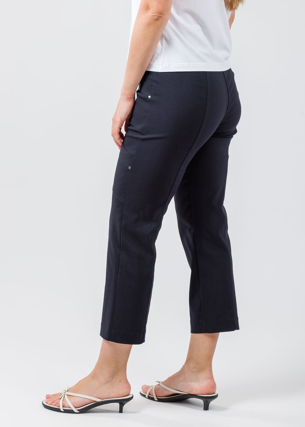 Elliott Lauren FW 25 Crop Cargo Pants in Navy available at Barbara Katz