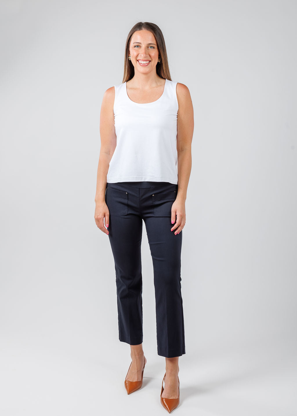 Elliott Lauren Baby Boot Pant With Patch Pocket in Navy available at Barbara Katz
