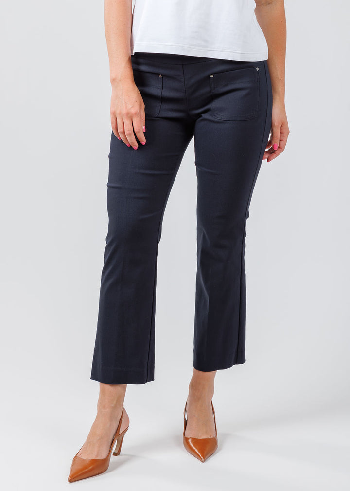 Elliott Lauren Baby Boot Pant With Patch Pocket in Navy available at Barbara Katz