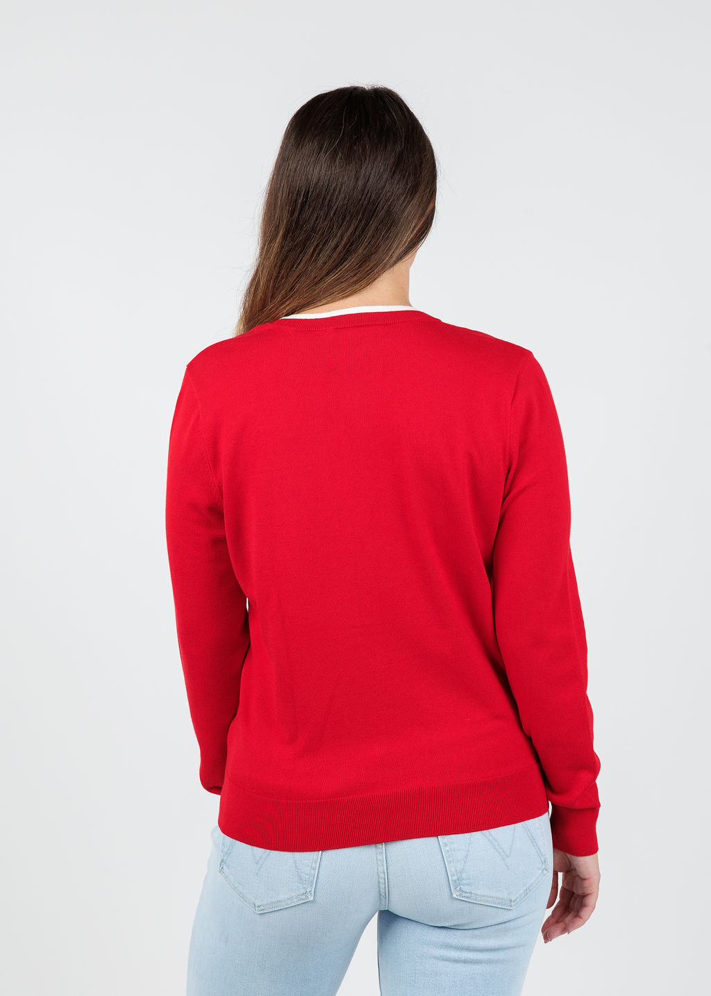 Elliott Lauren Double Layer Cardigan in Lipstick available at Barbara Katz