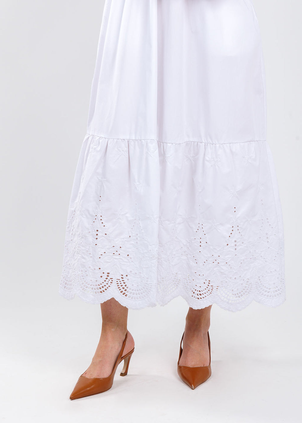 Elliott Lauren White Eyelet Dress in White available at Barbara Katz