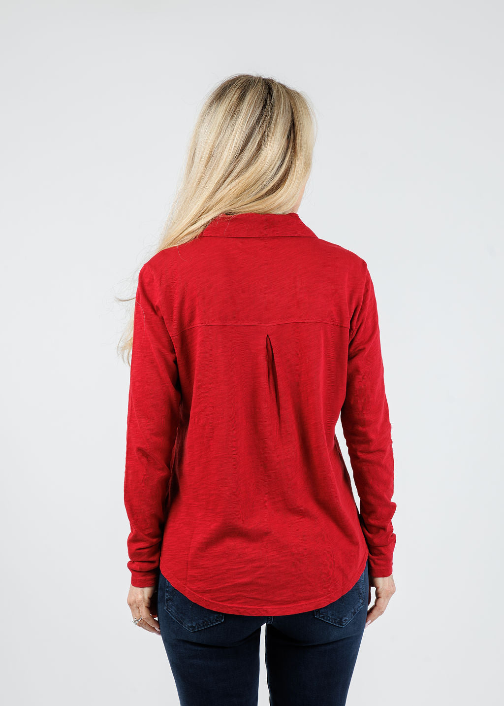 Elliott Lauren Reese Long Sleeve Button Front Shirt in Garnet available at Barbara Katz