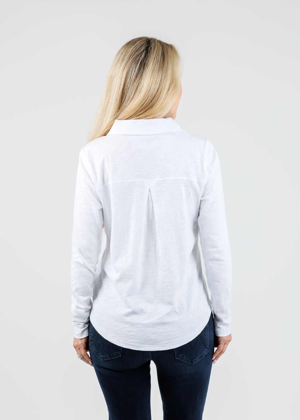 Elliott Lauren Reese Long Sleeve Button Front Shirt in White available at Barbara Katz