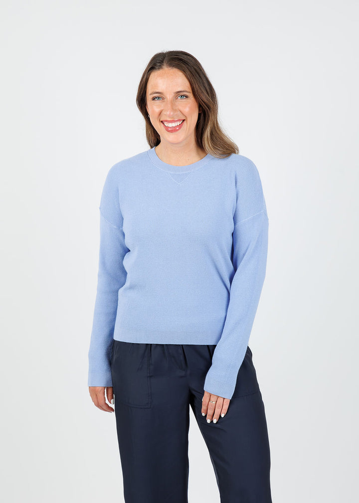 Elliott Lauren Waffle Stitch Sweater in Iris available at Barbara Katz