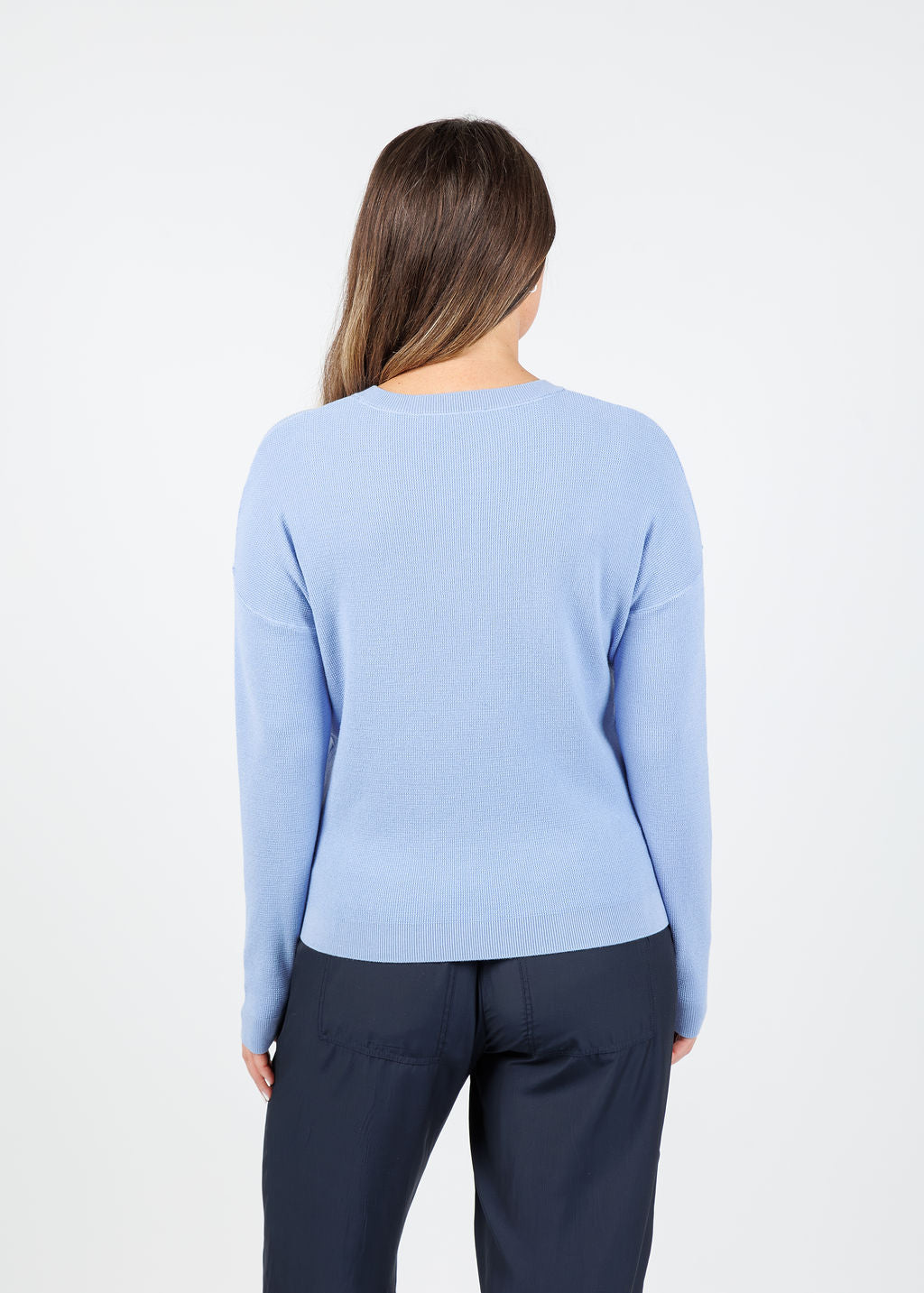 Elliott Lauren Waffle Stitch Sweater in Iris available at Barbara Katz
