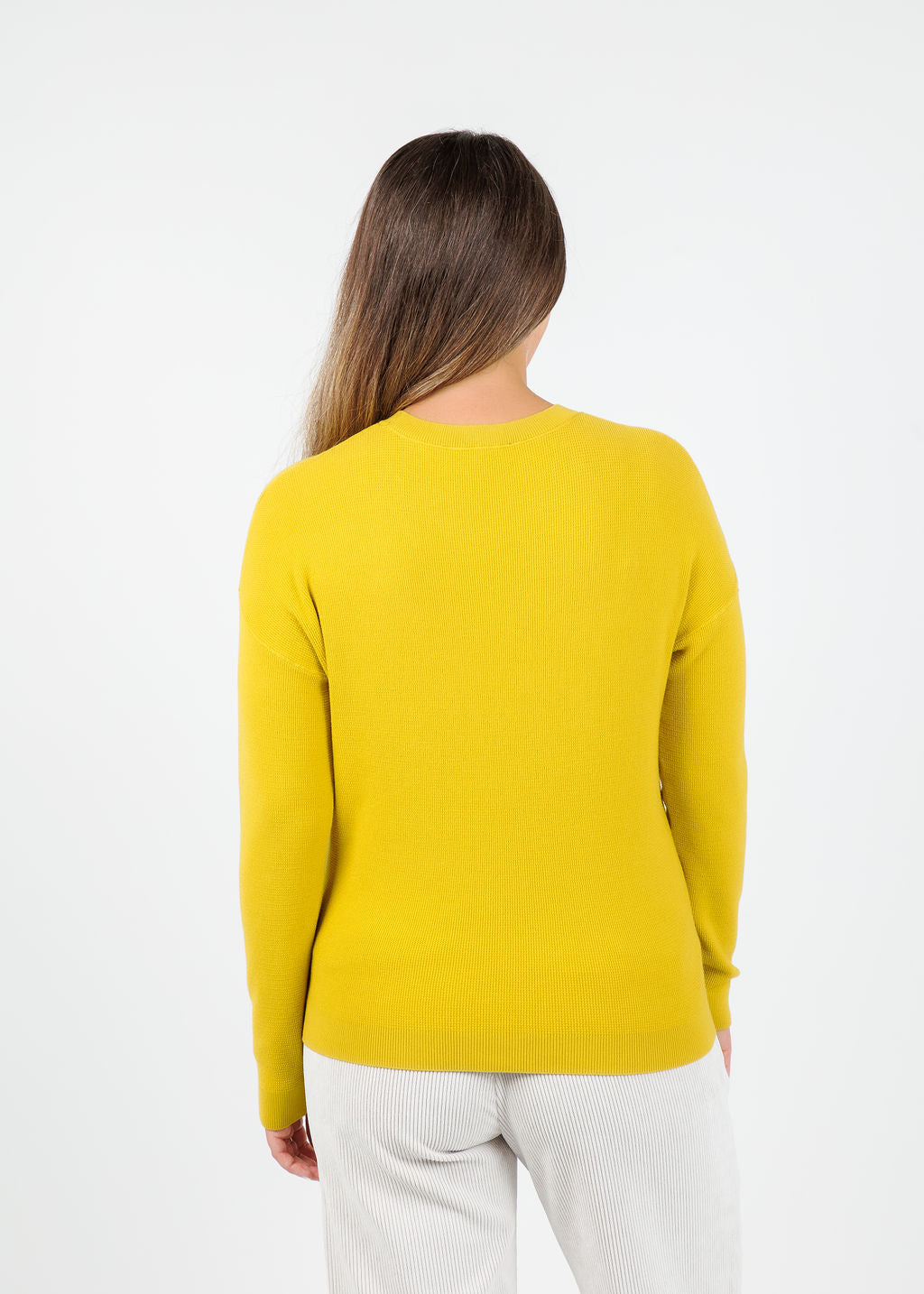 Elliott Lauren Waffle Stitch Sweater in Pear available at Barbara Katz