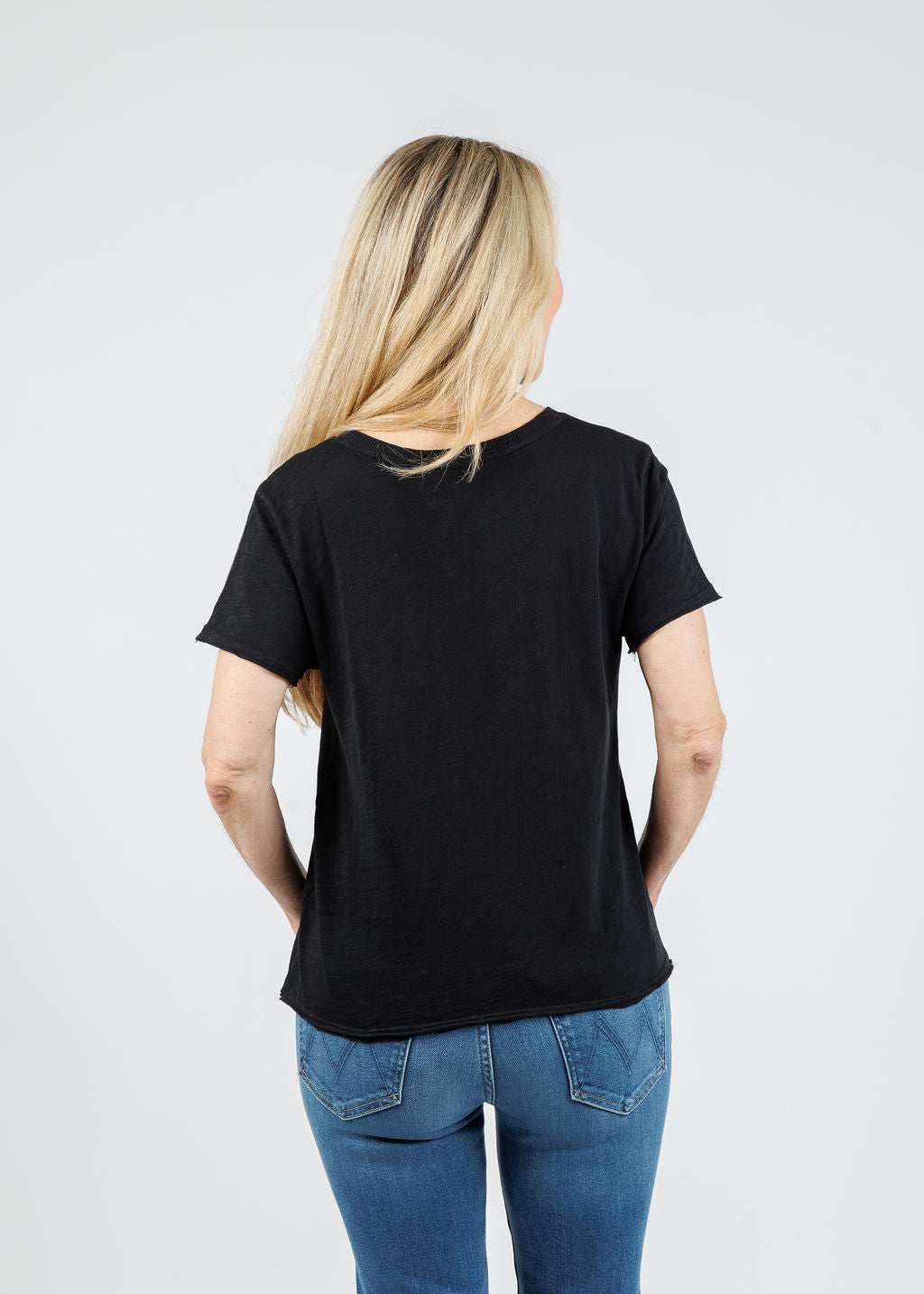 Elliott Lauren Willa Short Sleeve Boxy Tee in Black available at Barbara Katz