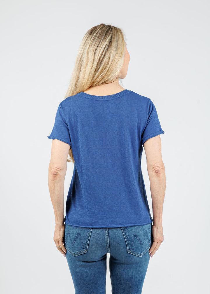 Elliott Lauren Willa Short Sleeve Boxy Tee in Lapis available at Barbara Katz
