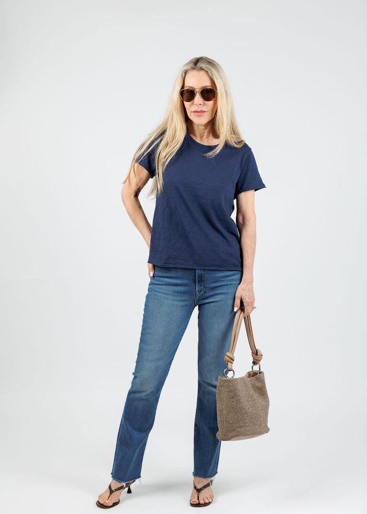 Elliott Lauren Willa Short Sleeve Boxy Tee in Midnight available at Barbara Katz
