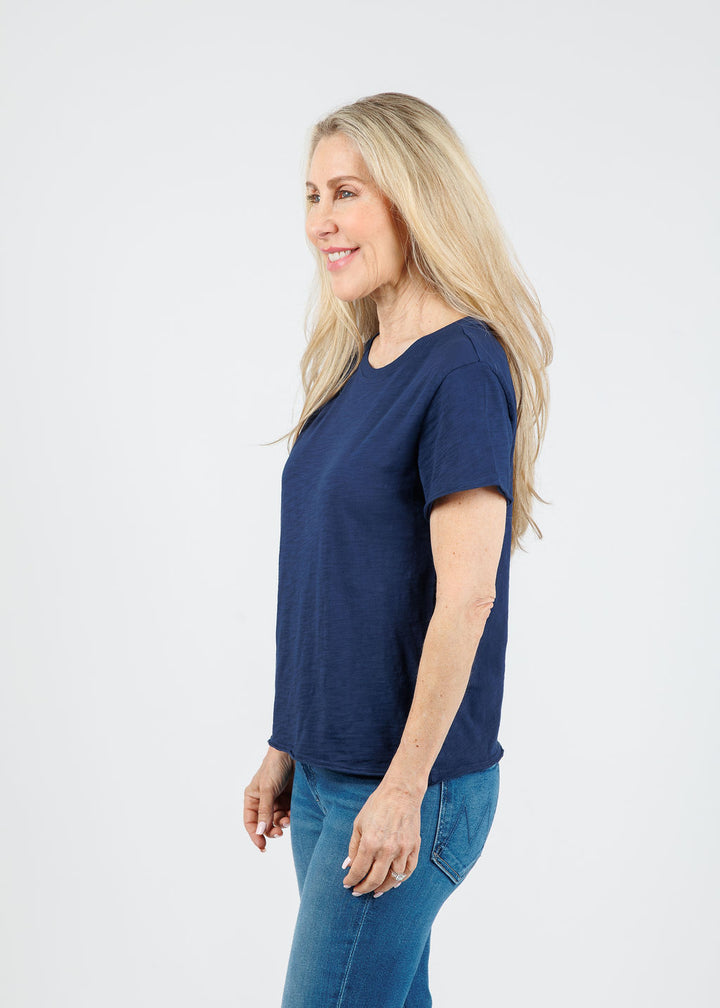 Elliott Lauren Willa Short Sleeve Boxy Tee in Midnight available at Barbara Katz