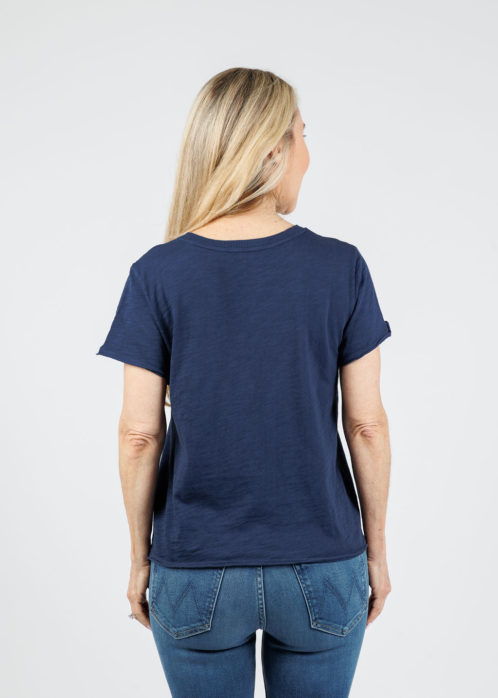Elliott Lauren Willa Short Sleeve Boxy Tee in Midnight available at Barbara Katz
