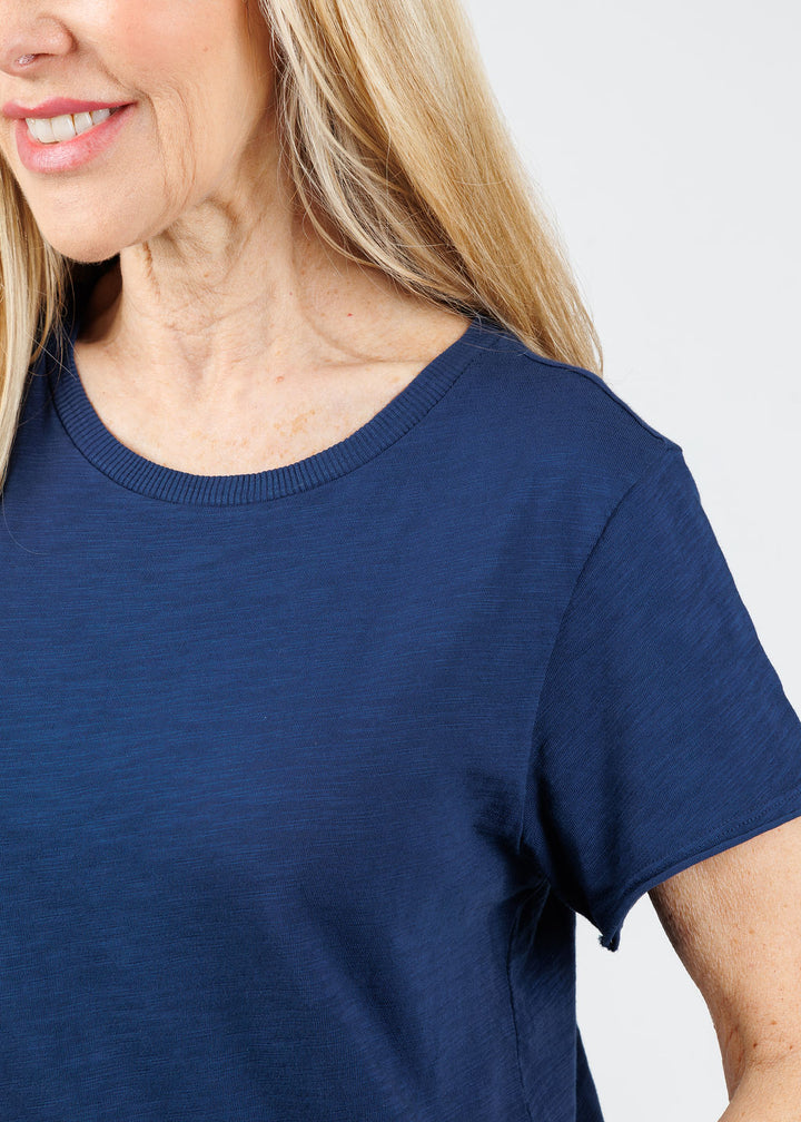 Elliott Lauren Willa Short Sleeve Boxy Tee in Midnight available at Barbara Katz
