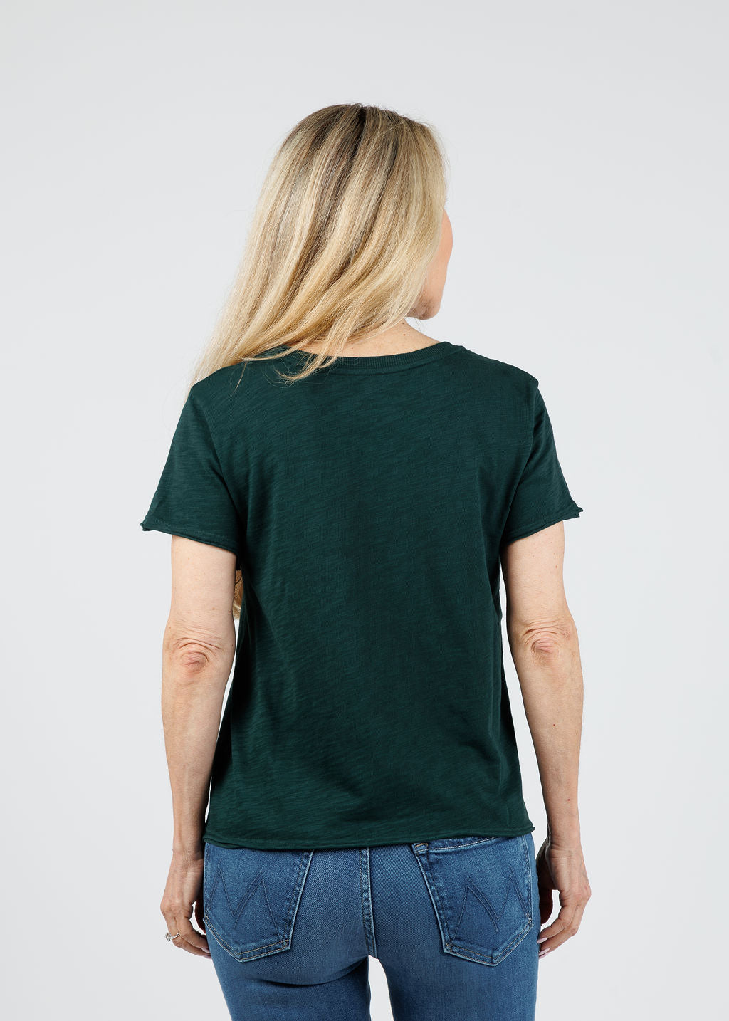 Elliott Lauren Willa Short Sleeve Boxy Tee in Pine available at Barbara Katz