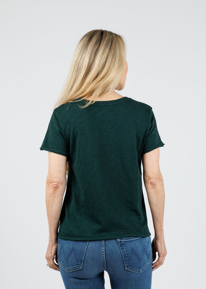 Elliott Lauren Willa Short Sleeve Boxy Tee in Pine available at Barbara Katz