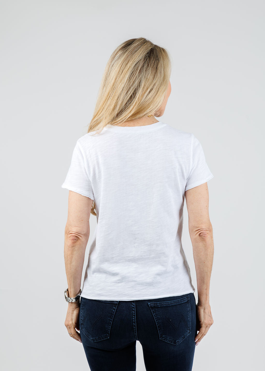 Elliott Lauren Willa Short Sleeve Boxy Tee in White available at Barbara Katz