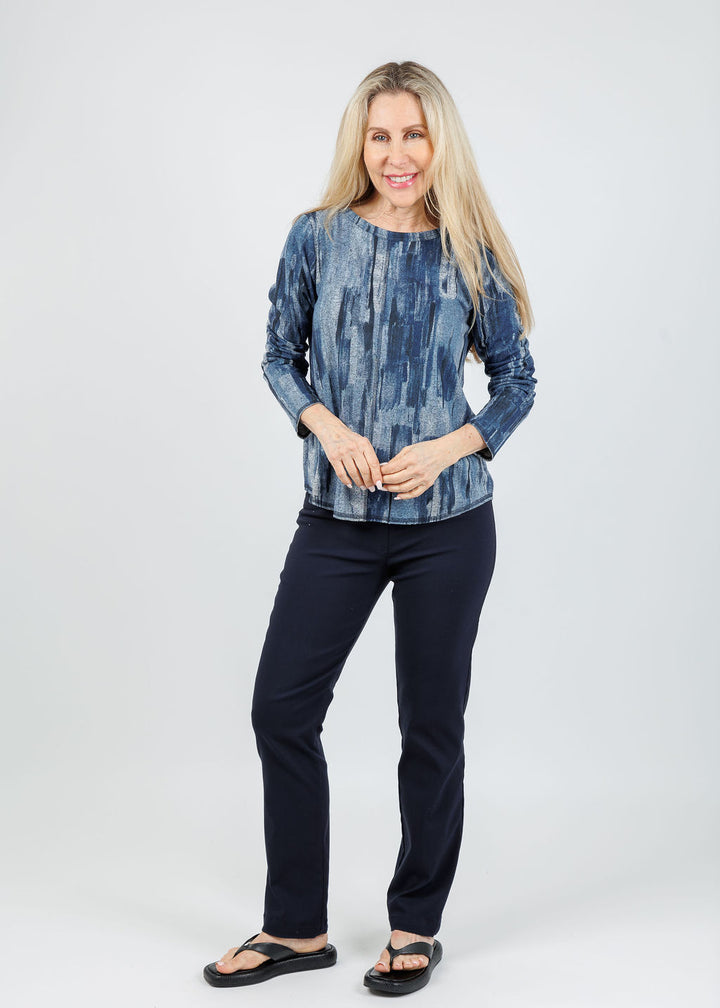 Elliott Lauren Control Stretch Faux Jeans in Navy available at Barbara Katz