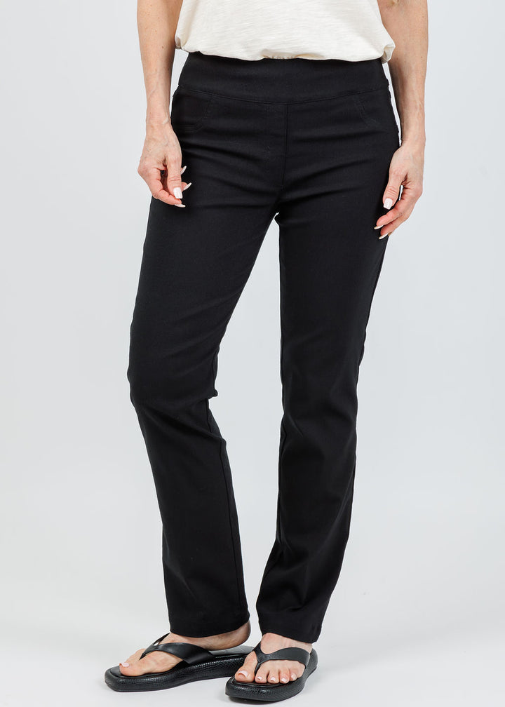 Elliott Lauren Control Stretch Faux Jeans in Black available at Barbara Katz