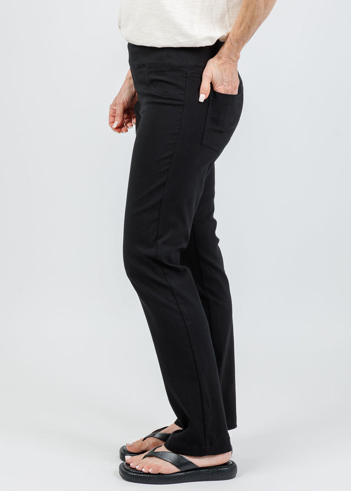 Elliott Lauren Control Stretch Faux Jeans in Black available at Barbara Katz