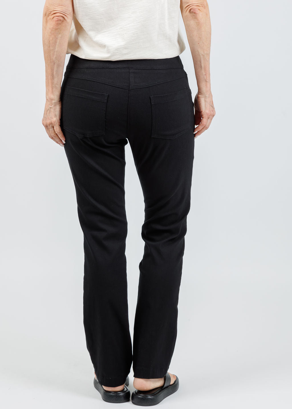 Elliott Lauren Control Stretch Faux Jeans in Black available at Barbara Katz