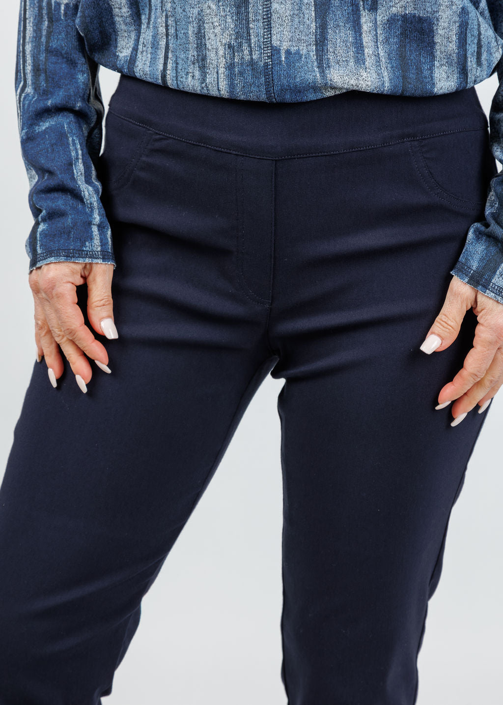 Elliott Lauren Control Stretch Faux Jeans in Navy available at Barbara Katz