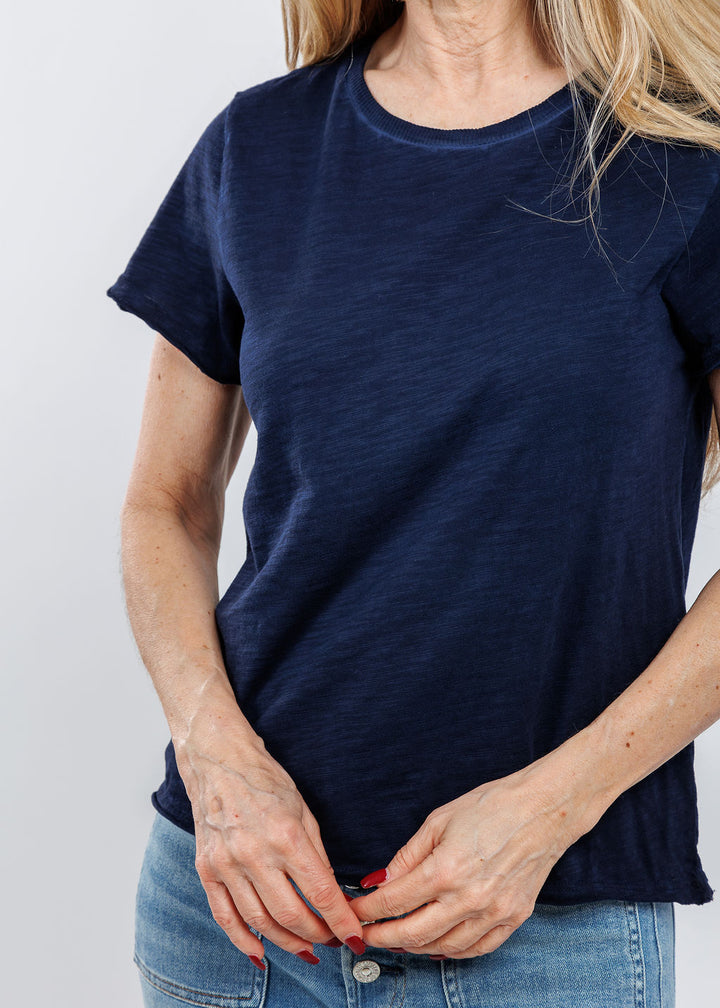 Elliott Lauren Drew Crew Boxy Tee in Navy available at Barbara Katz
