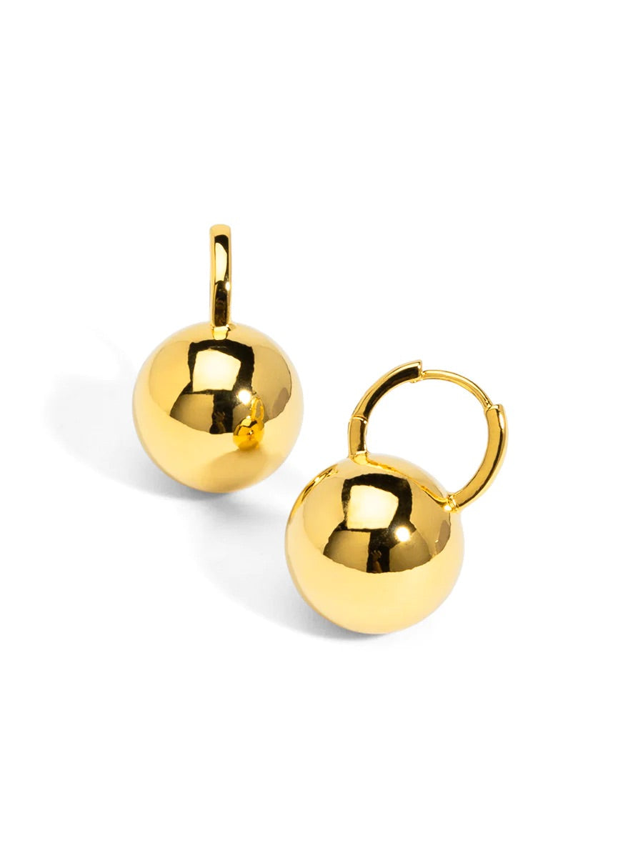 Barbara Katz Gold Chunky Ball Drop Earrings