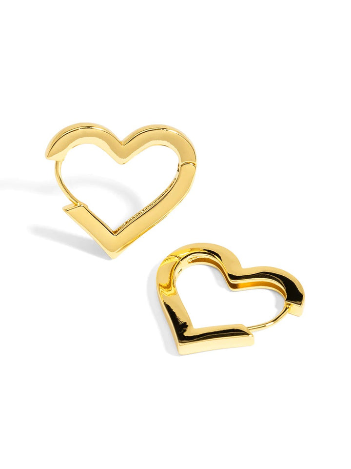 Barbara Katz Gold Heart Hoop Earrings