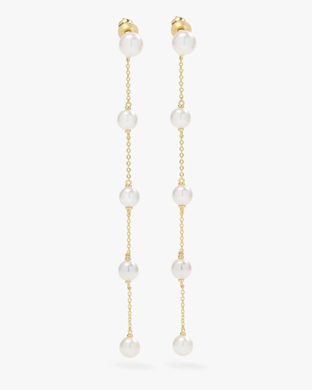 Melinda Maria Gold Perfect Pearl Waterfall Earrings