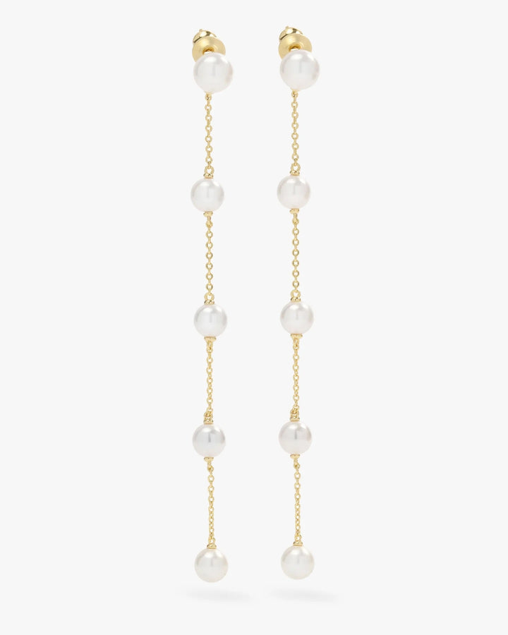 Melinda Maria Gold Perfect Pearl Waterfall Earrings