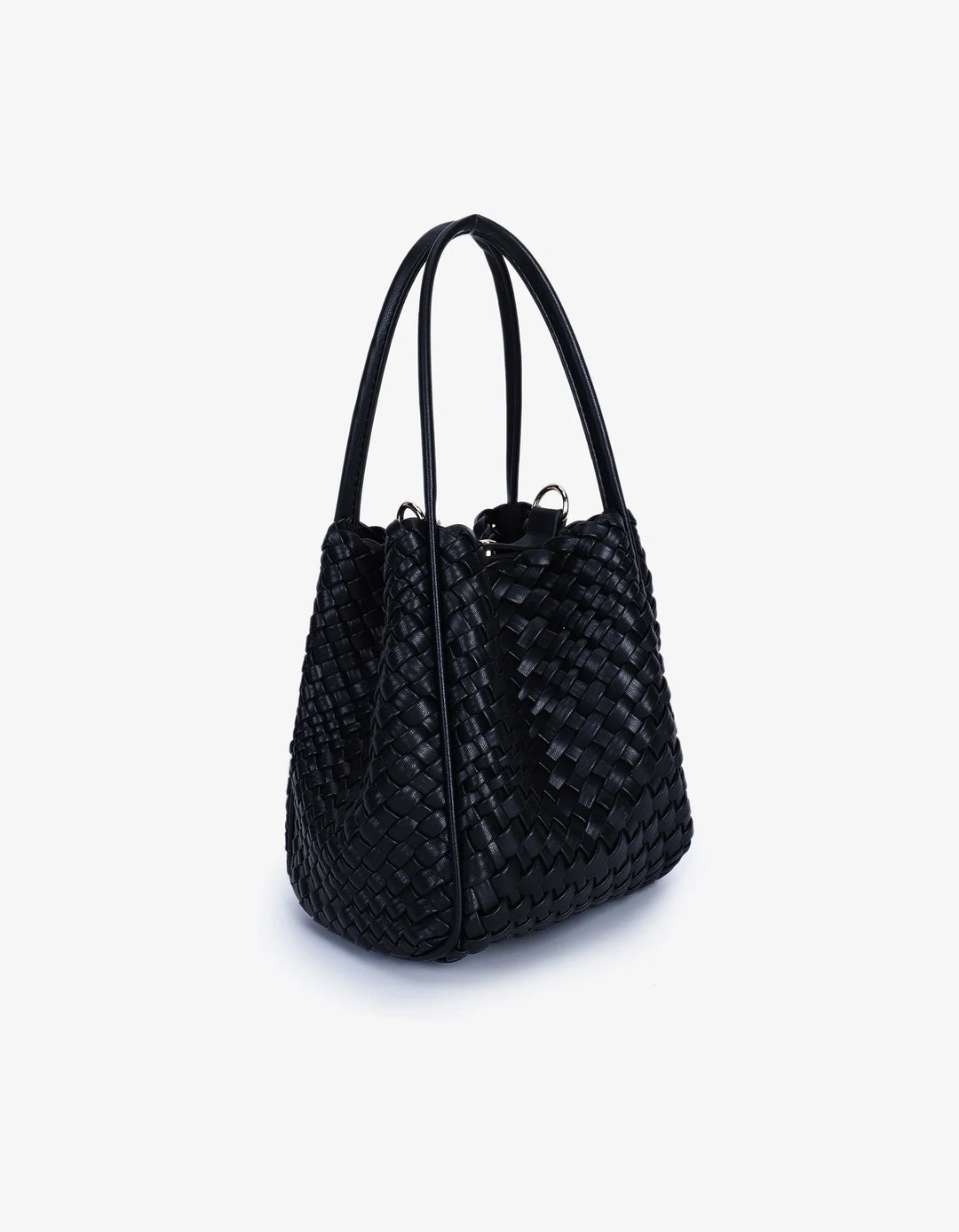 Remi/Reid Hollace Mini Woven Tote Bag in Black available at Barbara Katz
