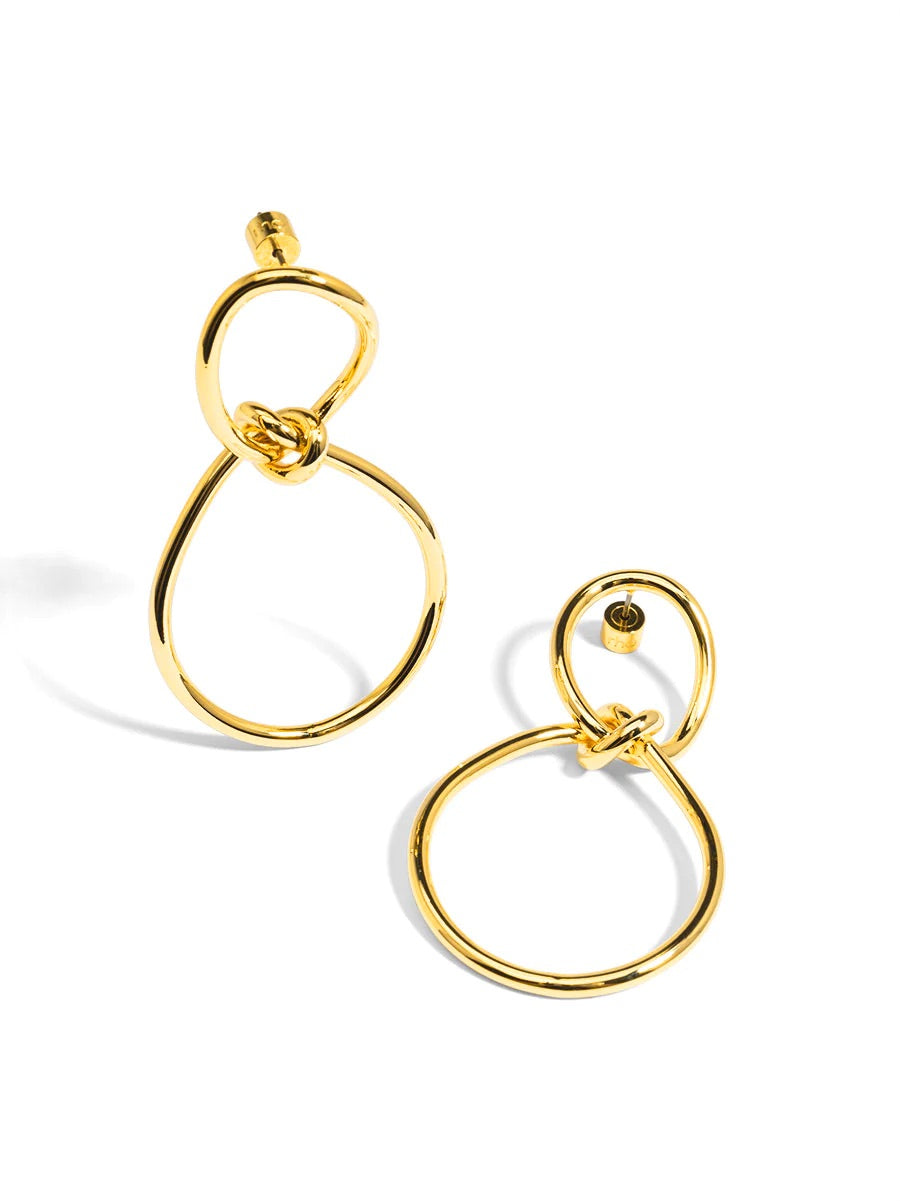Barbara Katz Gold Infinity Knotted Drop Earring