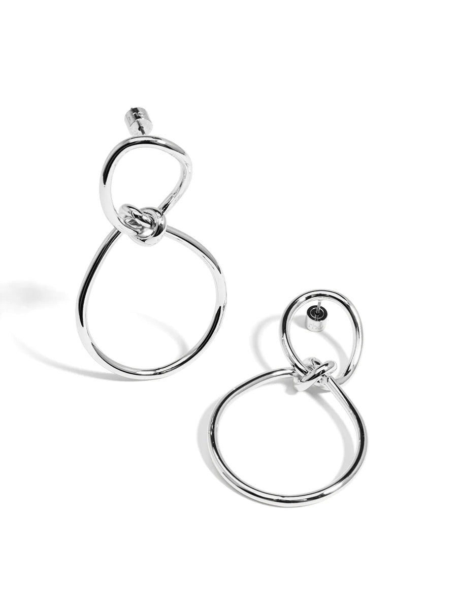 Barbara Katz Silver Infinity Knotted Drop Earring