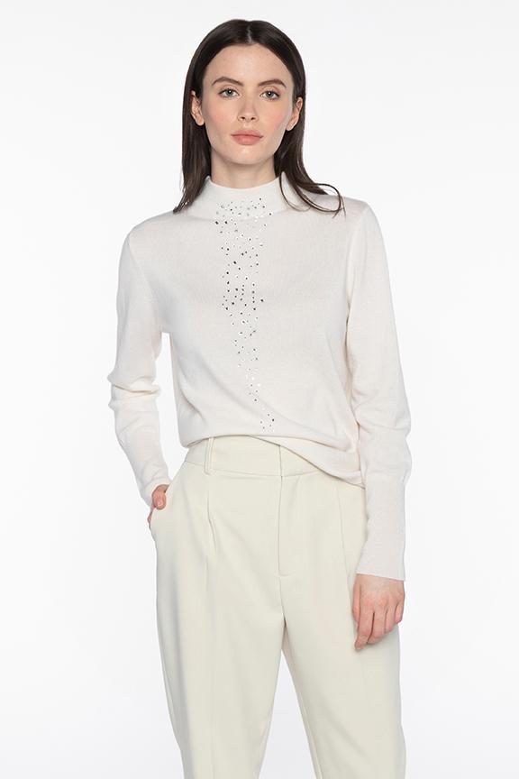 Kinross Cashmere Crystal Funnel Sweater Barbara Katz