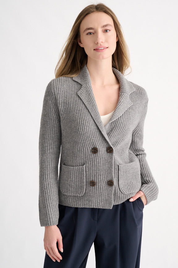 Kinross Rib Notch Collar Cardigan
