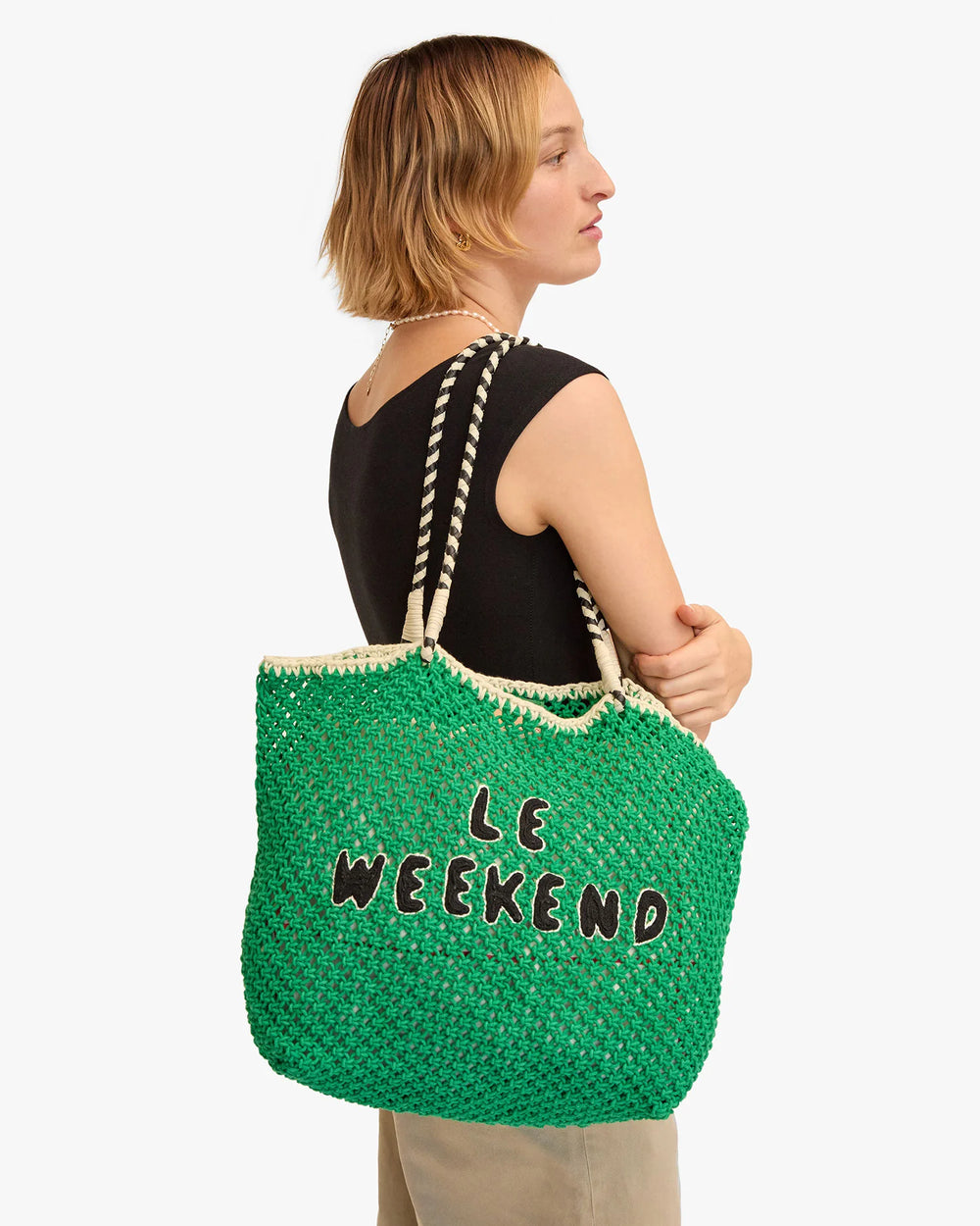 Clare V Lete Tote Le Weekend - Green/Black