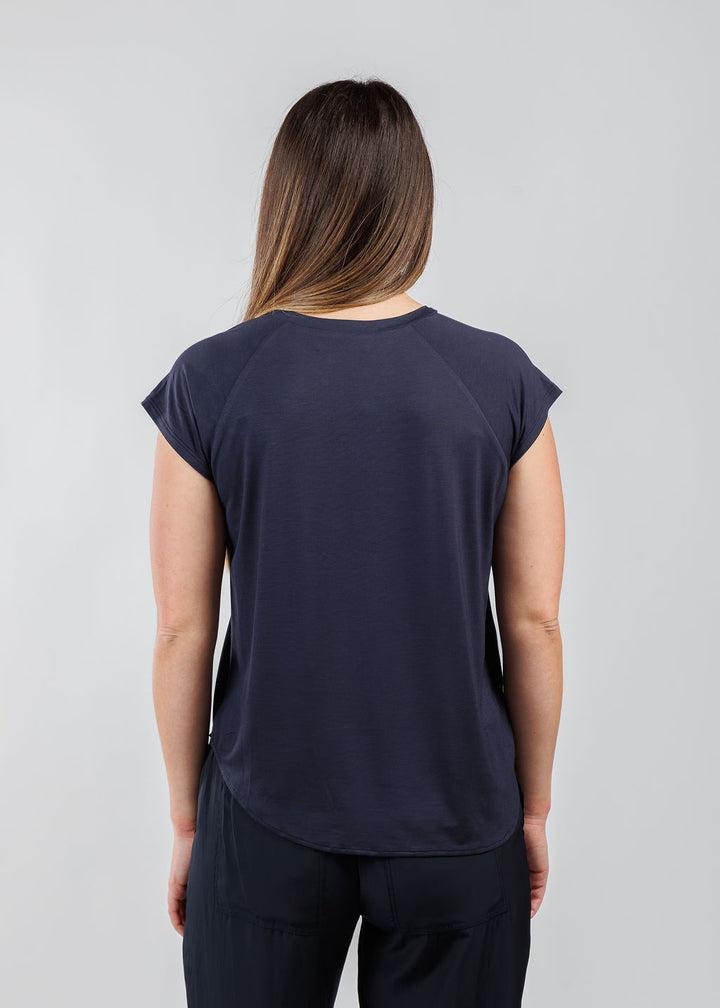 Lola & Sophie Alondra Cap Sleeve Tee in Nightwatch available at Barbara Katz