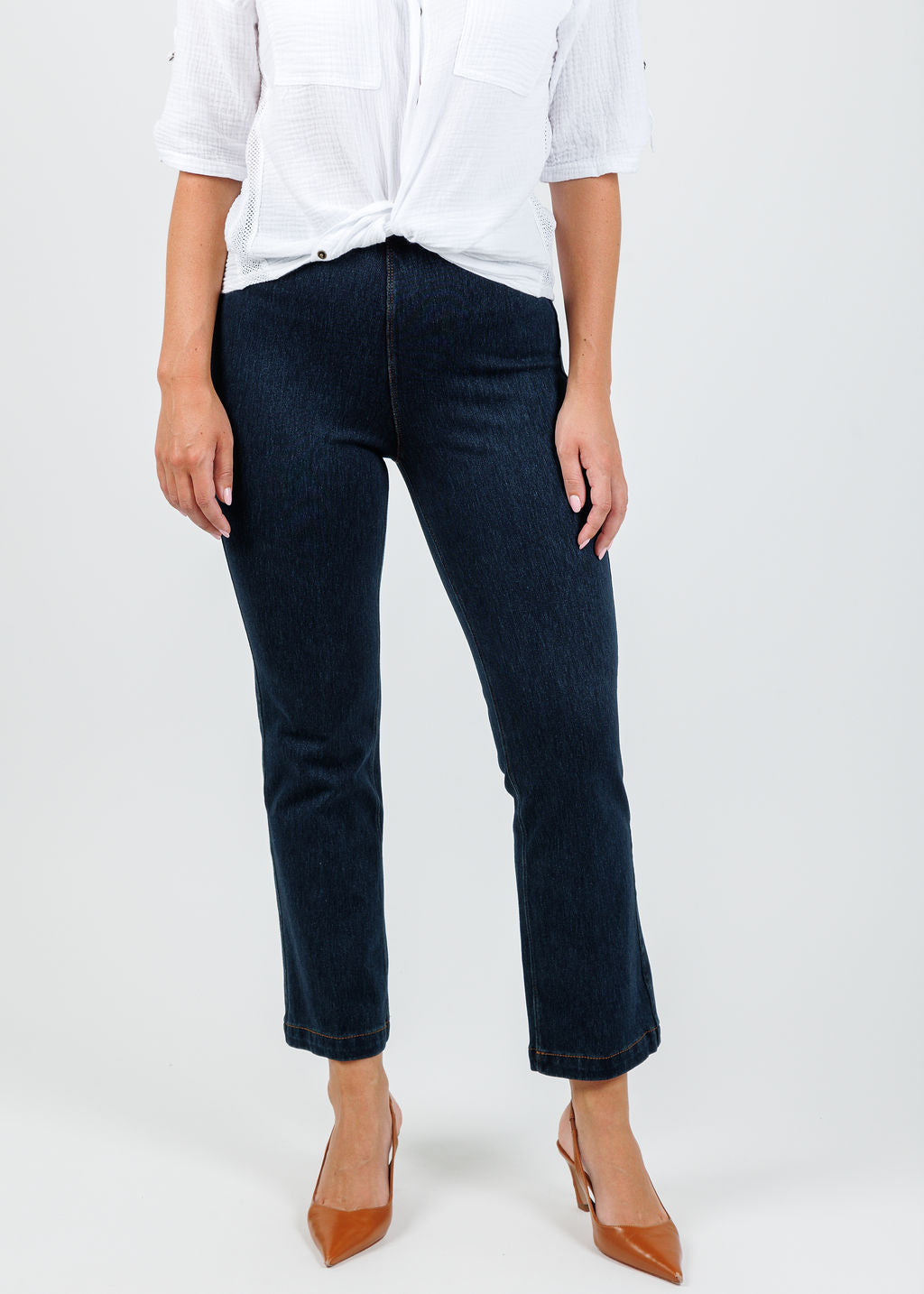 Lysse Ankle Denim Baby Bootcut Pants Indigo – Barbara Katz