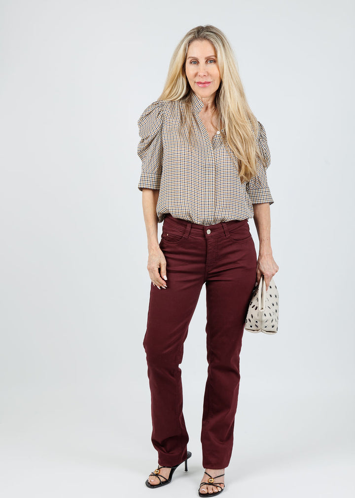 MAC Dream Straight Denim 32" in Wine available at Barbara Katz