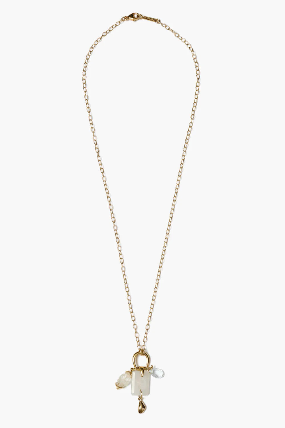 Chan Luu Cici Moonstone Charm Gold Necklace available at Barbara Katz
