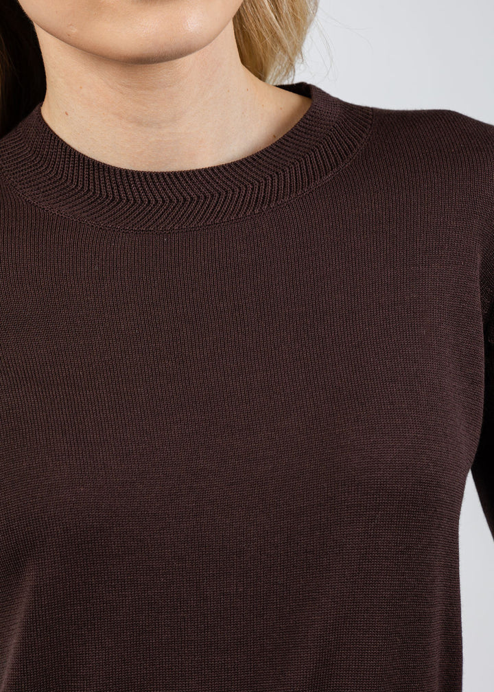 Peace of Cloth Gold Chain Crew Neck Sweater in Brown available at Barbara Katz