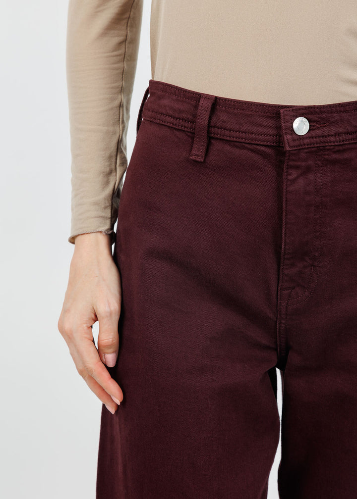 Pistola Penny High Rise Wide Jeans in Claret available at Barbara Katz
